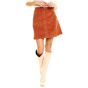 Faherty Brown A-Line Mini Skirt Casual